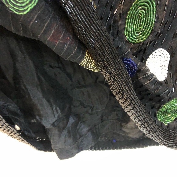Vintage Beaded Black Silk Top - Picture 3 of 10